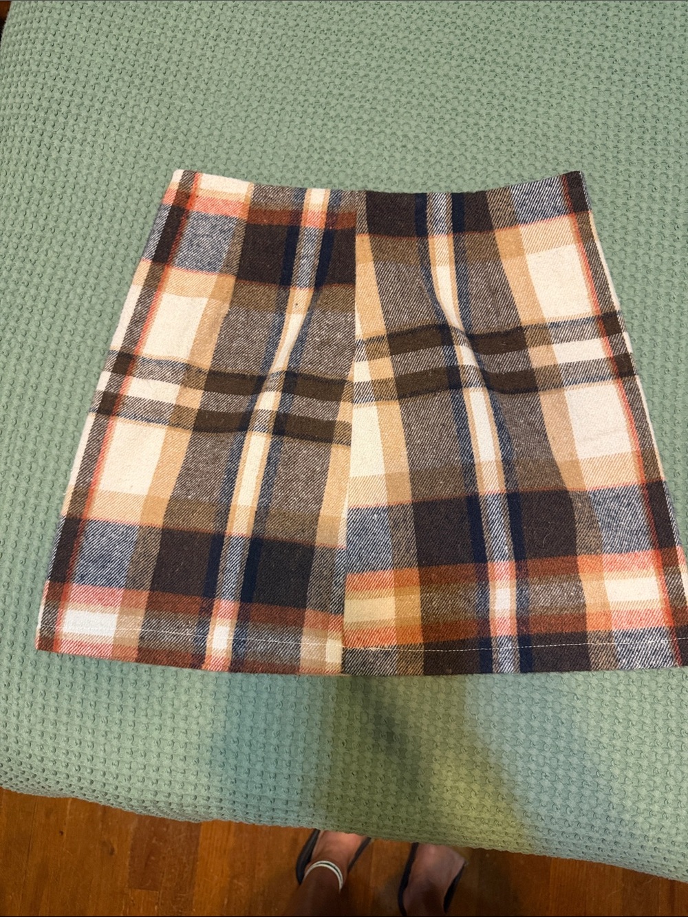 SHEIN Plaid Mini Skirt in Brown, Cream, Navy and Rust